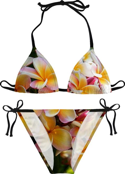 Tropical Frangipani Floral Custom Bikini With Images Bikini Pattern