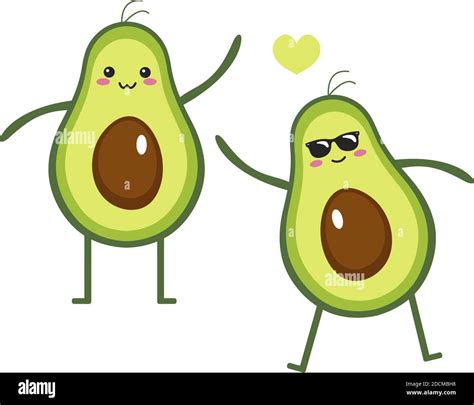 Lindo Aguacate De Dibujos Animados Ilustración Vectorial Aislada Imagen Vector De Stock Alamy