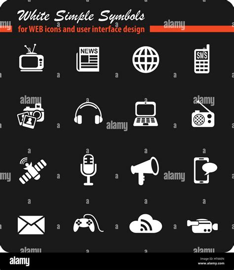 Iconos de medios los iconos web para el diseño de la interfaz de