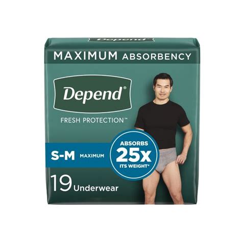 Depend Underwear for Men, Maximum, Small/Medium - 76/Case