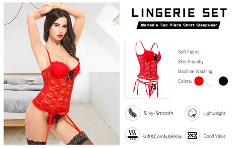 Amazon Evababy Plus Size Sexy Corset Lingerie Set For Women For