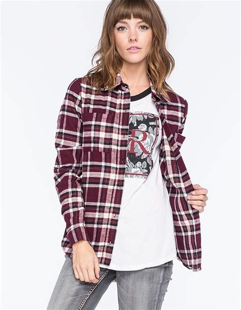 Full Tilt Womens Classic Fit Flannel Shirt Shirts And Flannels Womens