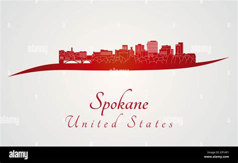 Spokane skyline in red Stock Photo - Alamy