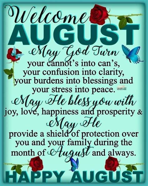 Welcome August August Happy New Month Prayers