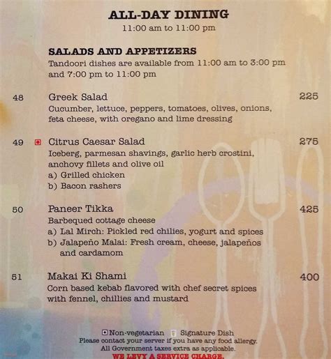 Menu Of Citrus Cafe Lemon Tree Hotel Whitefield Bangalore Dineout