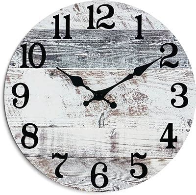 Wall Clock 10 Inch Silent Non Ticking Wooden Wall Clocks Battery