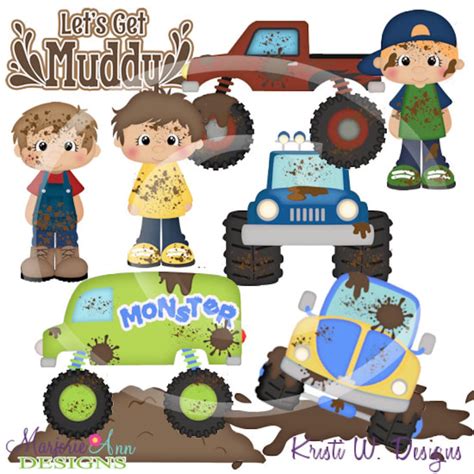 Mudding Mud Bogging Boys Clipart Instant Download Digital Clipart Png