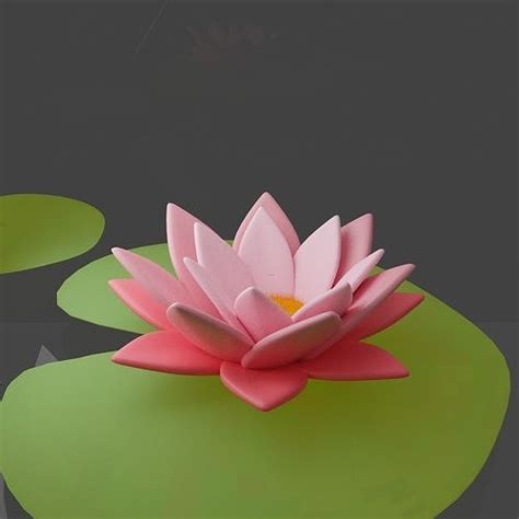 3d Model Lotus Flower Vr Ar Low Poly Cgtrader