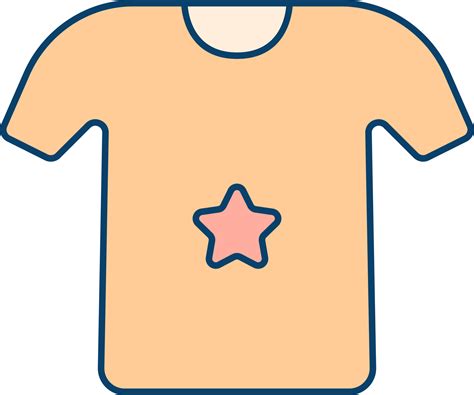 Red And Orange Color Star Symbol In T Shirt Icon 24152810 Vector Art