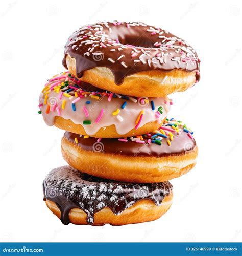 Stack of Glazed Donuts Isolated Stock Illustration - Illustration of