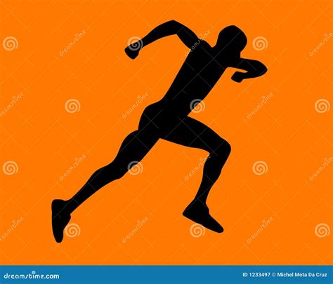 Man Running Stock Vector Illustration Of Orange Burst 1233497