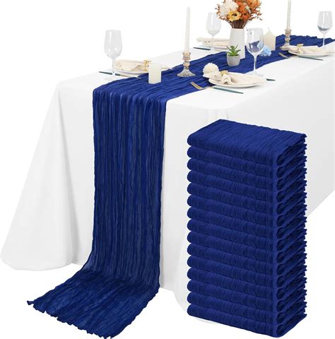 Amazon Lykoow 15 Packs Cheesecloth Table Runner Royal Blue 10 Ft