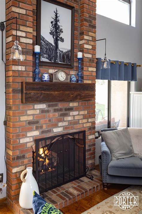 Brick Niche Mushroom Wood Box Mantel Porter Barn Wood