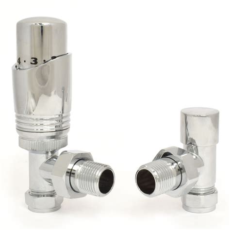 Duran Modern Trv Angled Chrome Thermostatic Radiator Valves Uk