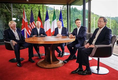 G7 In Germania Boris Johnson Joe Biden Olaf Scholz Emmanuel