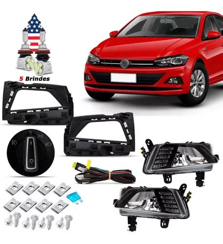 Kit Farol Neblina Vw Polo Virtus 2018 2019 2020 2021 Led Drl Frete grátis