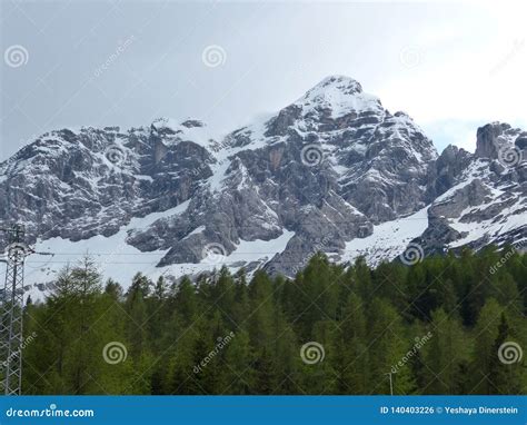 Snowy Dolomites Mountains In The Alps Italy Stock Photo Image Of