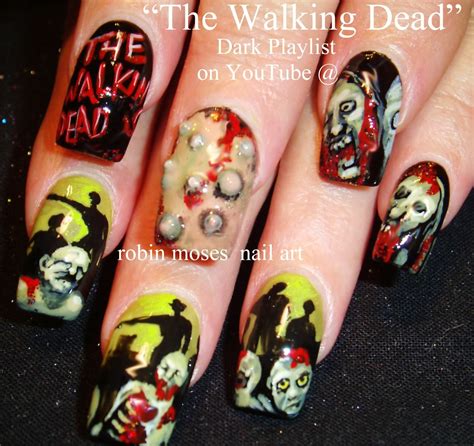 Robin Moses Nail Art Dark Nail Art Scary Nail Art Halloween Nail