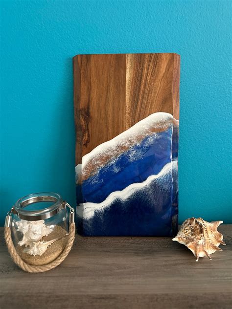 Ocean Resin Charcuterie Board With Live Edges Etsy