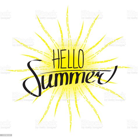 Hello Summer Lettering Stock Illustration Download Image Now