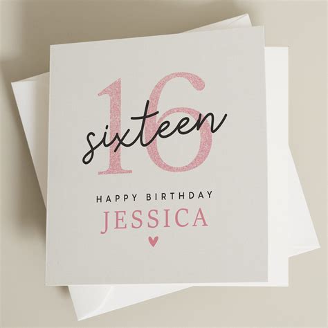 16th Birthday Card Daughter Personalised 16th Birthday Card Sweet