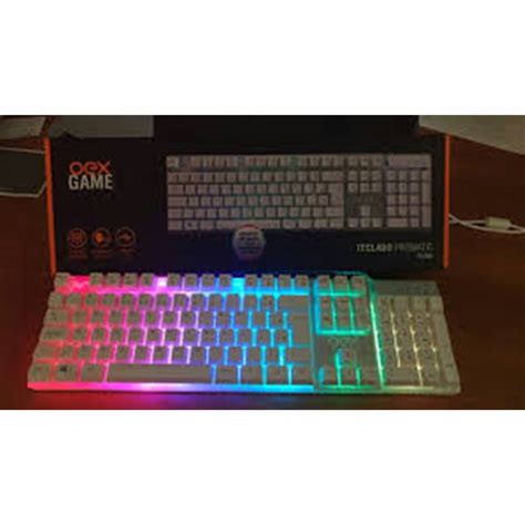 Teclado Gamer Oex Game Prismatic Led Abnt2 Branco Tc205 EQUITECINFO