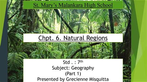 Standard Vii Subject Geography Topic Natural Regions Module