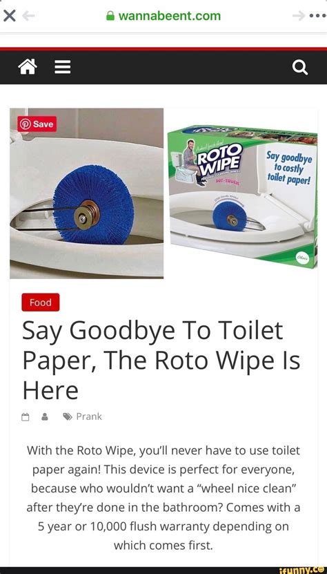 Say Goodbye To Toilet Paper, The Roto Wipe Is Here With the Roto Wipe ...