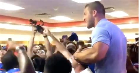 Watch Tim Tebow Gives Awesome Postgame Speech After Uf Beat Lsu Fanbuzz