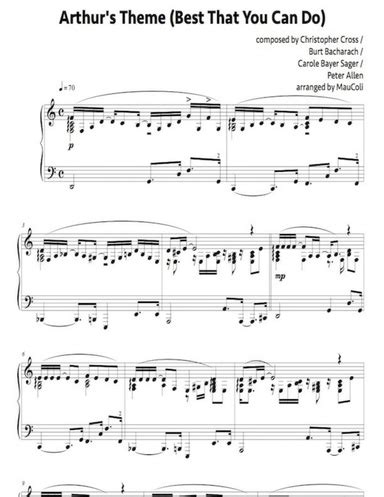 Arthur's Theme (piano music sheet)