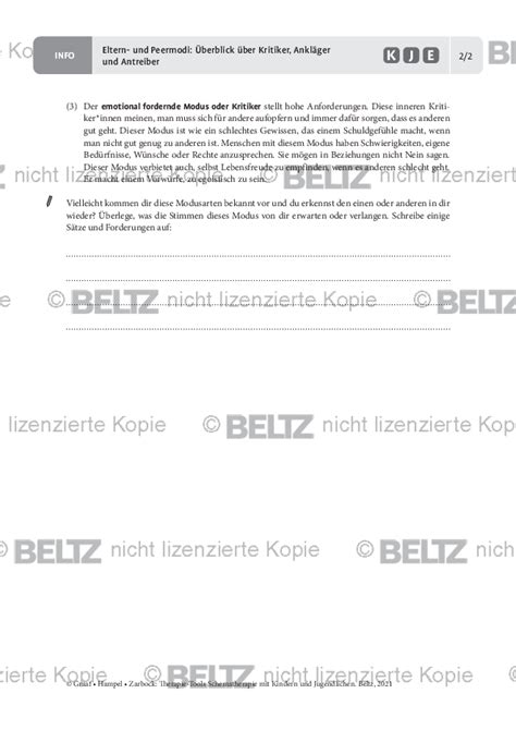 Schematherapie Mit Kindern Und Jugendlichen Eltern Und Peermodi