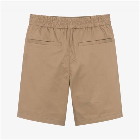 Burberry Teen Boys Beige Cotton Ekd Shorts Childrensalon