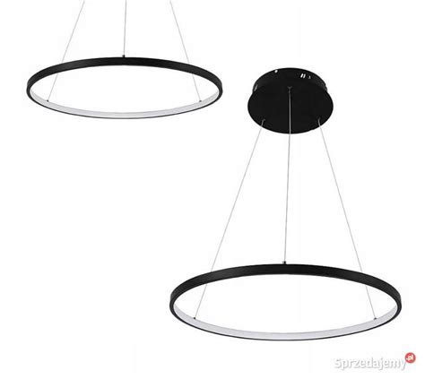 LAMPA SUFITOWA WISZĄCA RING czarna NOWOCZESNA 40 80 LED Choroszcz