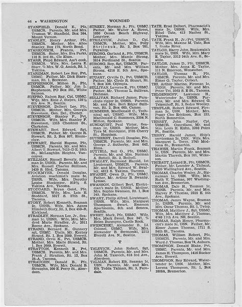 WWII Casualties: Washington | National Archives