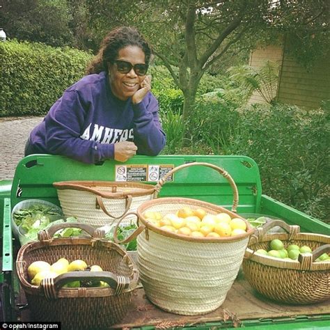 Oprah Winfrey Poses With Fresh Fruit And Vegetables From Her Maui Farm