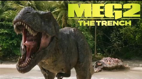 Meg Eats T Rex Opening Scene Meg 2 The Trench 2023 Youtube