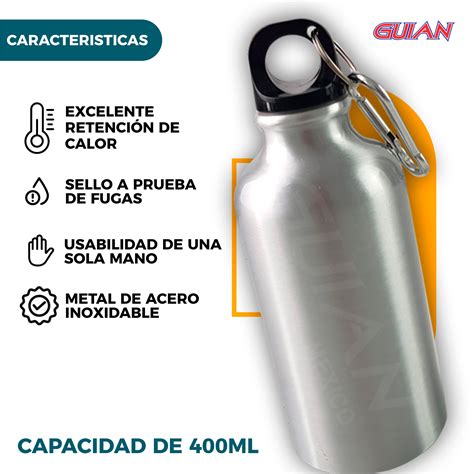 Termo Botella Sport Aluminio Ml Sublimable Guian Mexico