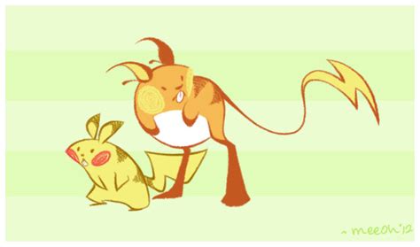 Pikachu and Raichu by pookabagi on DeviantArt