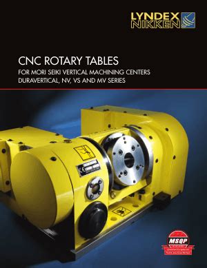 Lyndex Nikken Mori Seiki Rotary Table Catalog Pdf Cnc Manual