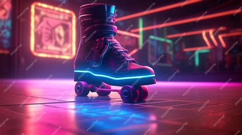 Premium AI Image | A neon roller skates on a neon background