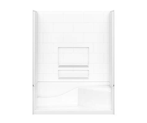 Pst X Acrylx Alcove Right Hand Drain Four Piece Shower In