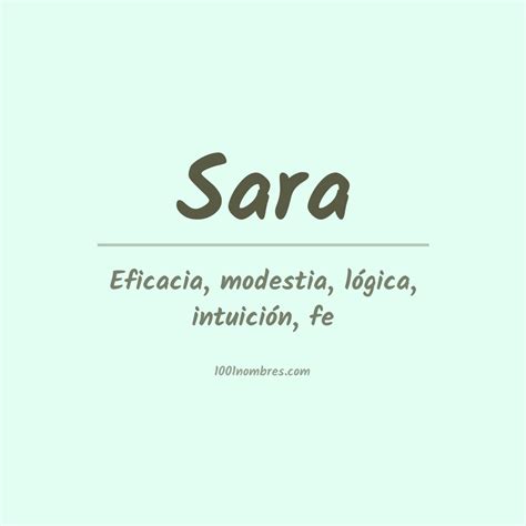 Significado Del Nombre Sara