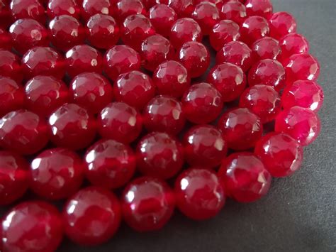 14 5 Inch 10mm Red Natural Malaysia Jade Bead Strand Dyed About 37