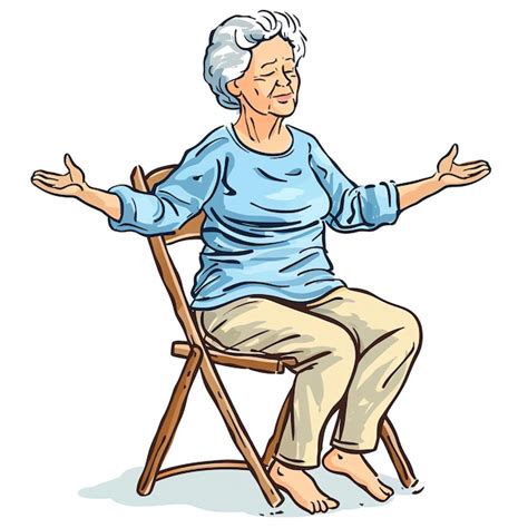 Premium Photo | Senior woman doing chair yoga illustration