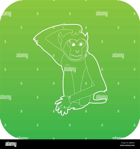 Brooding Monkey Icon Green Vector Stock Vector Image And Art Alamy