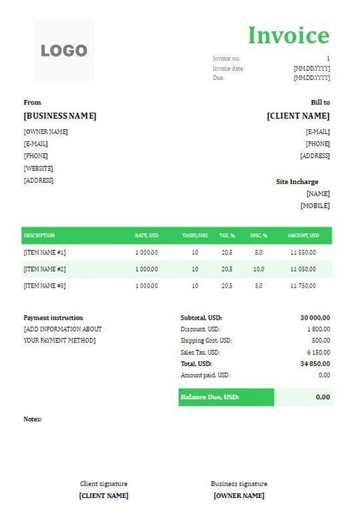 Free Roofing Invoice Templates Word Excel Pdf