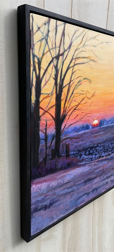 Sunrise Painting Farm Field Wall Art Country Road Sunrise - Etsy