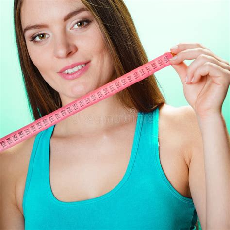 Sporty Girl With Measuring Tape Stock Image Image Of Female Latin 82318065