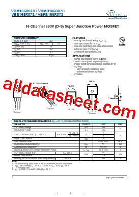 VBM165R07S Datasheet PDF VBsemi Electronics Co Ltd