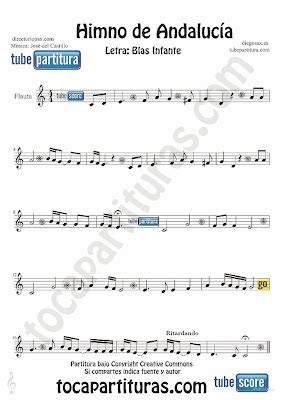 Tubepartitura Himno De Andaluc A Partitura Para Flauta M Sica De Jos